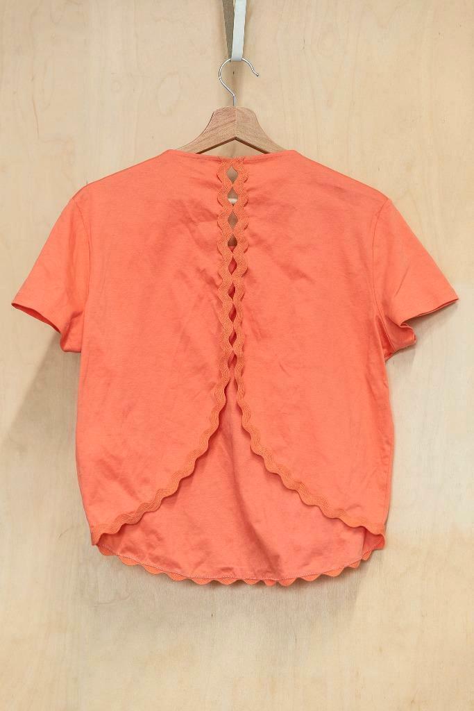 Supertrash coral koraal oranje top met ribbels XL 46, Kleding | Dames, Tops, Zo goed als nieuw, Maat 46/48 (XL) of groter, Oranje