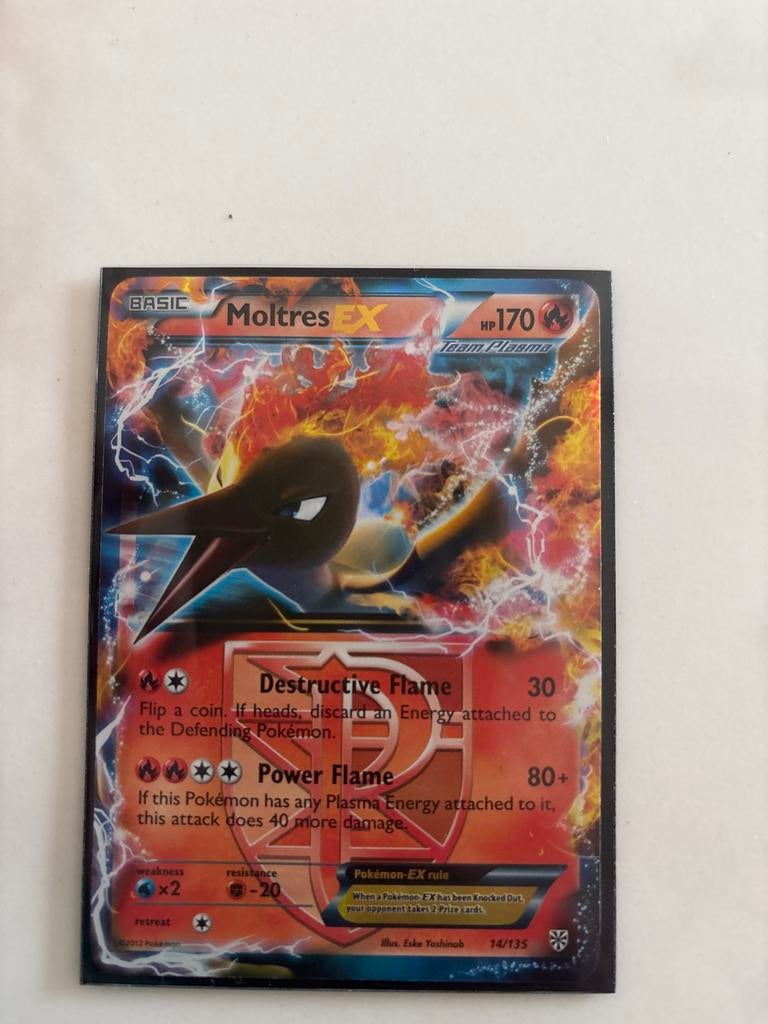 Moltres EX Pokémon Kaart - Team Plasma, Ophalen, Zo goed als nieuw, Losse kaart