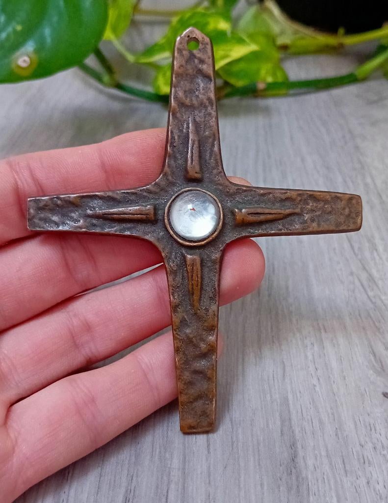 decoratief kruis met bergkristal, Ophalen of Verzenden