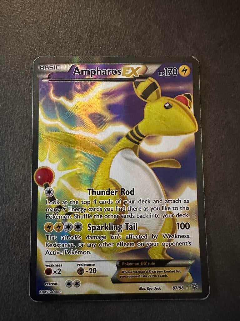 Ampharos EX Pokémon Kaart - Zeldzaam!, Ophalen of Verzenden, Gebruikt, Losse kaart
