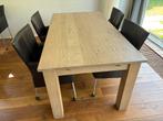 Eettafel eiken  evt incl 4 leren stoelen (Eijerkamp), Ophalen, Gebruikt, Modern, 4 tot 6 stoelen
