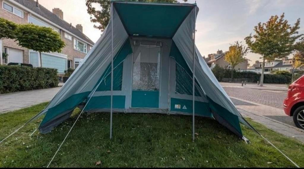 De Wit katoenen tunneltent - Ruim en comfortabel, Caravans en Kamperen, Tenten, Ophalen, Gebruikt, Tot en met 4