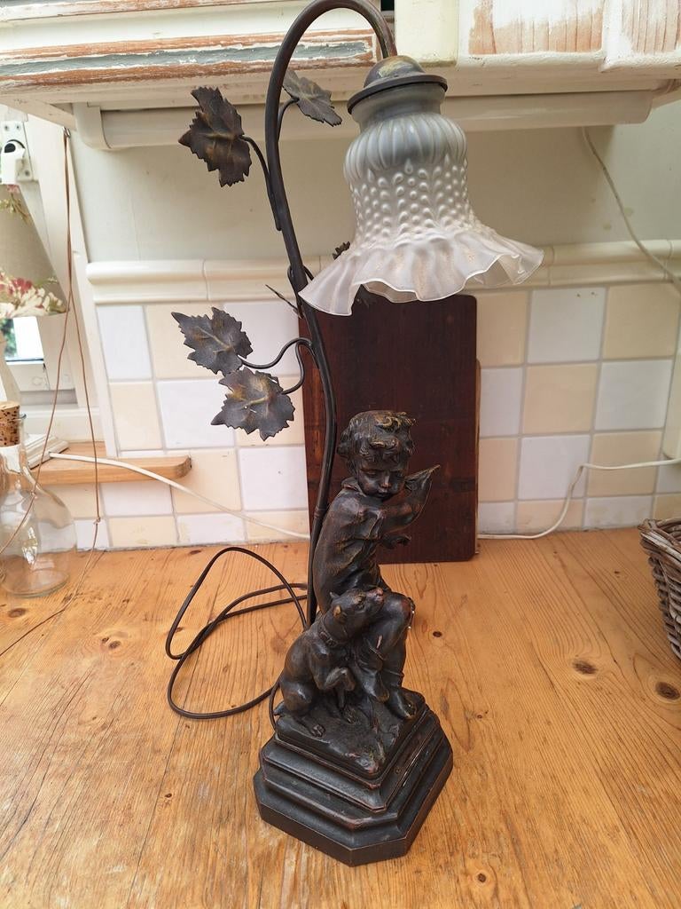 Vintage lamp jongen met hond, Ophalen