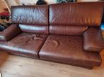 Gratis leren bank 3 zits., Ophalen, Gebruikt, 75 tot 100 cm, Tweepersoons