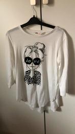 H&M longsleeve wit met print, maat 146/152, Ophalen of Verzenden, Gebruikt, Meisje, Shirt of Longsleeve