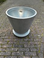 Gegalvaniseerde plantenbak met schotel, Gebruikt, Balkon, Minder dan 60 cm, Rond