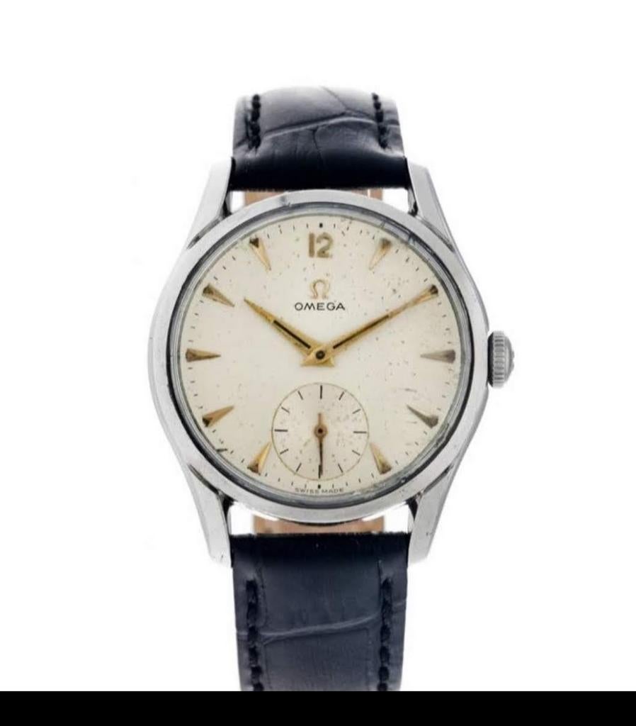 Omega vintage staal "Calatrava" uit de jaren '50, cal. 266, Sieraden, Tassen en Uiterlijk, Horloges | Heren, Ophalen of Verzenden