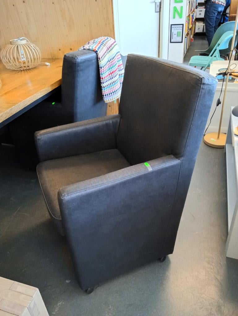 4 eetkamerstoelen, stoel, fauteuil, wieltjes, Huis en Inrichting, Fauteuils, Ophalen, Minder dan 75 cm, 50 tot 75 cm