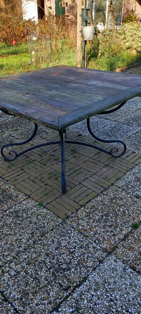 Tuin tafel smeed ijzeren onderstel, Ophalen