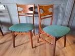 Set 2 vintage eetkamerstoelen teak hout mid century design, Ophalen, Gebruikt, Twee, Overige kleuren