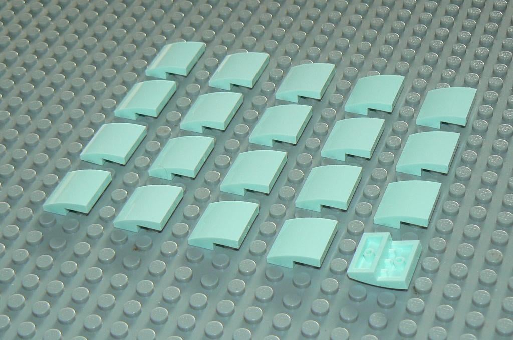 L521 Gebogen stenen 2x2 licht aqua 20 st., Ophalen of Verzenden, Nieuw, Losse stenen, Lego