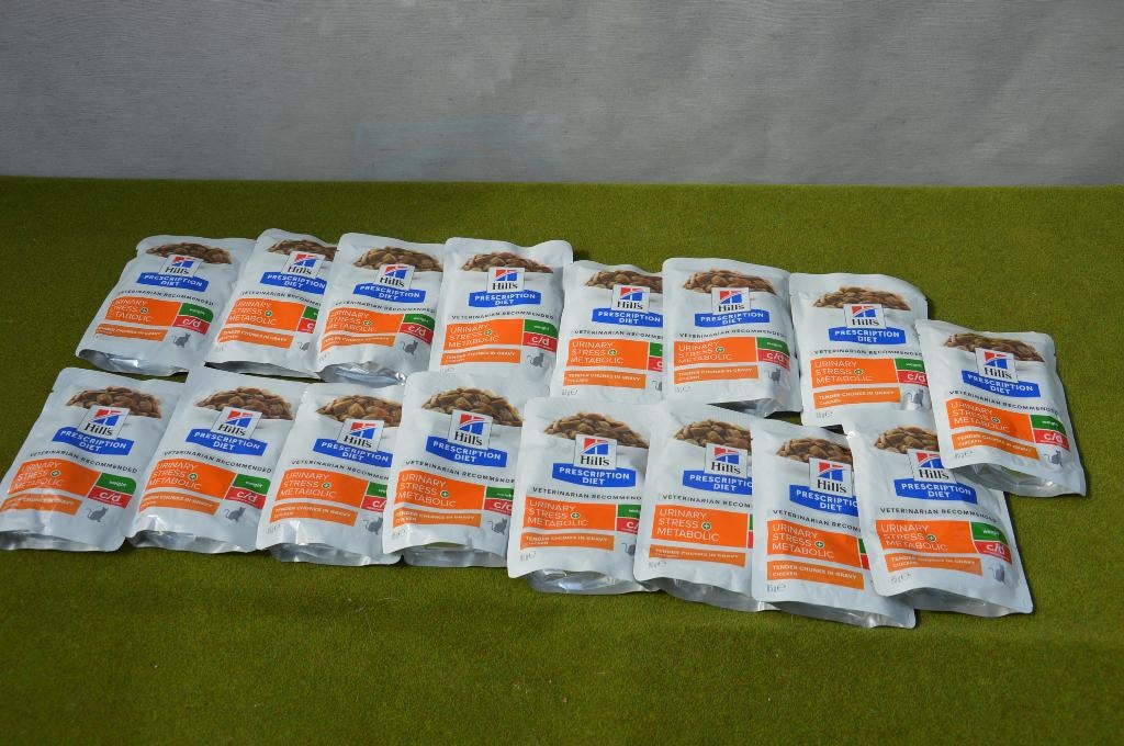 16 zakjes nat kattenvoer Hills urinary stress metabolic kip, Ophalen of Verzenden, Kat