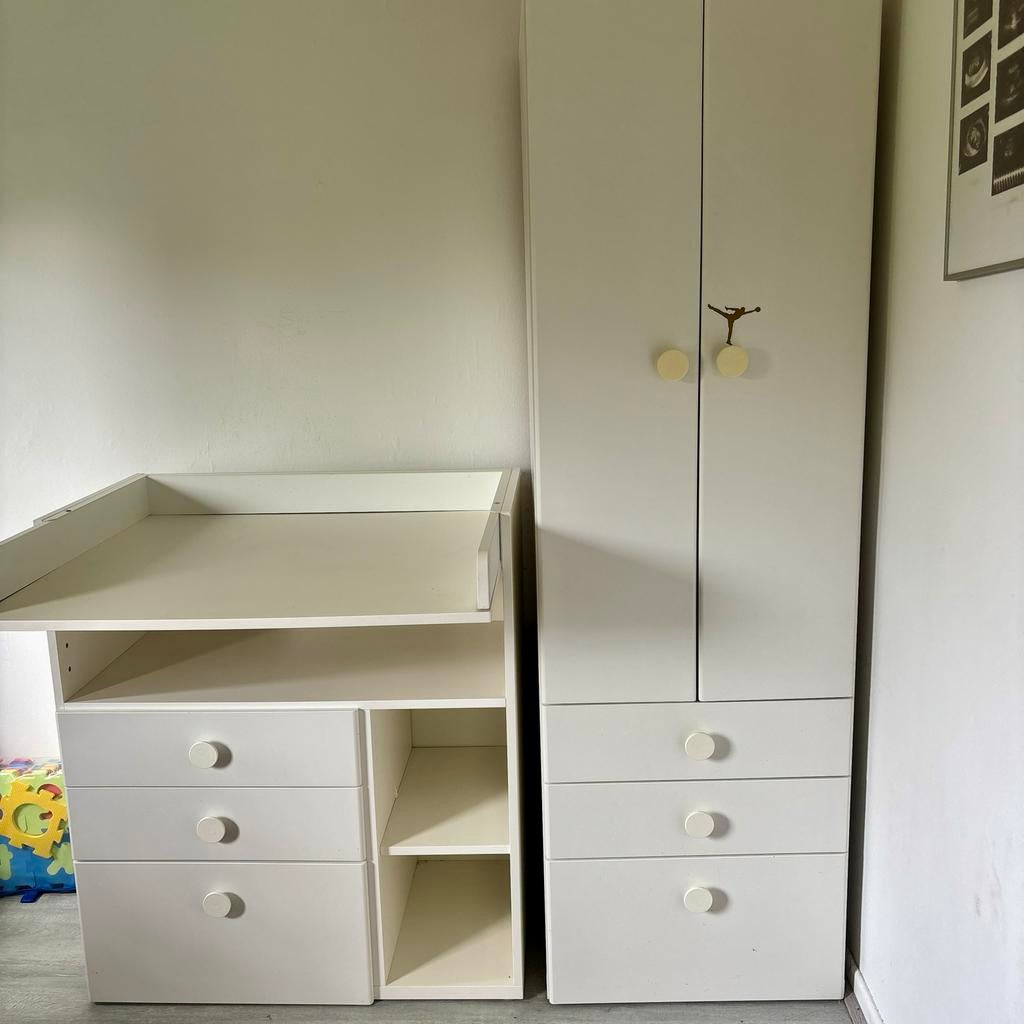 Baby commode + kledingkast combinatie (IKEA stijl), Kinderen en Baby's, Kinderkamer | Commodes en Kasten, Ophalen, Gebruikt, 50 tot 70 cm