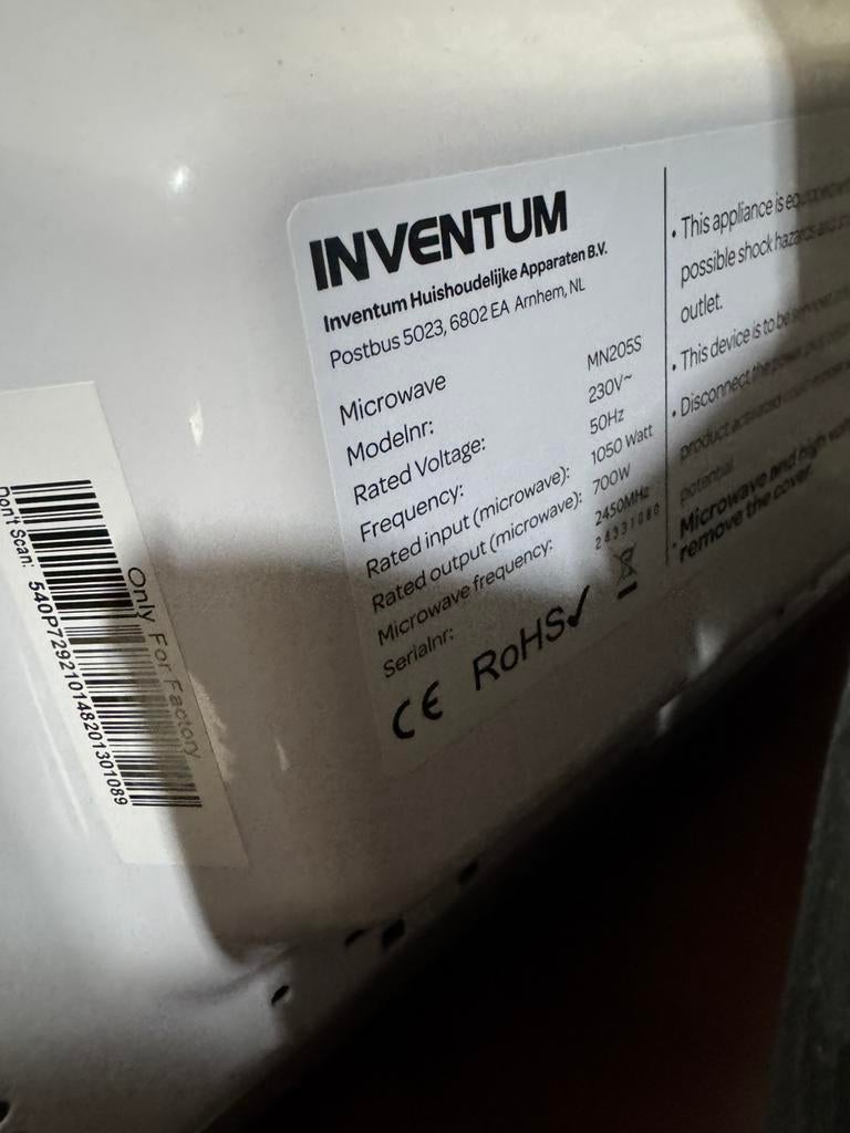 inventum magnetron, Ophalen of Verzenden, Gebruikt, Vrijstaand