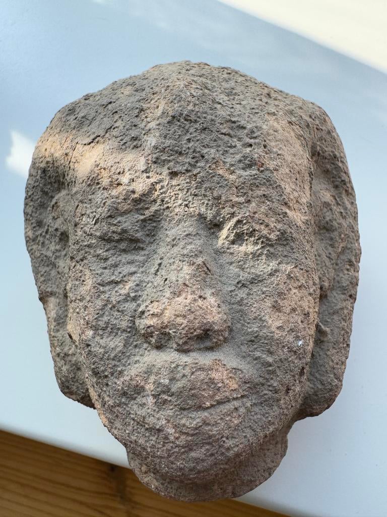 Uniek Keltisch stenen hoofd - Antiek kunstwerk, Antiek en Kunst, Kunst | Beelden en Houtsnijwerken, Ophalen of Verzenden