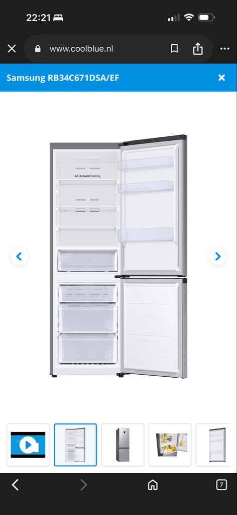 AI/WiFi koelkast, Witgoed en Apparatuur, Koelkasten en IJskasten, Gebruikt, 200 liter of meer, Met aparte vriezer, 45 tot 60 cm