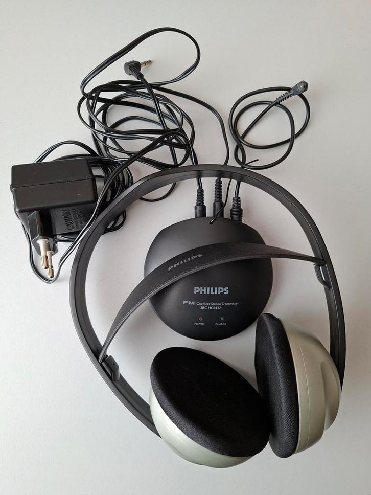 Philips draadloze stereo koptelefoon SBC HC8355 met zender, Audio, Tv en Foto, Koptelefoons, Gebruikt, Philips, Draadloos, Ophalen of Verzenden