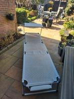 Ligbed met verstelbare rugleuning en kussen, Ophalen, Gebruikt, Aluminium, Verstelbaar