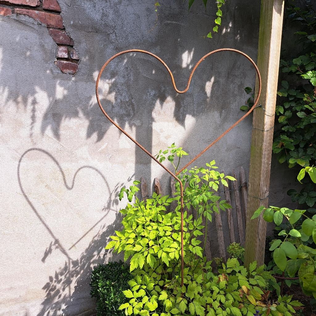 IJzeren tuinsteker met hart roest hoogte 152cm *Etage3*, Huis en Inrichting, Woonaccessoires | Overige, Ophalen, Gebruikt, ., .