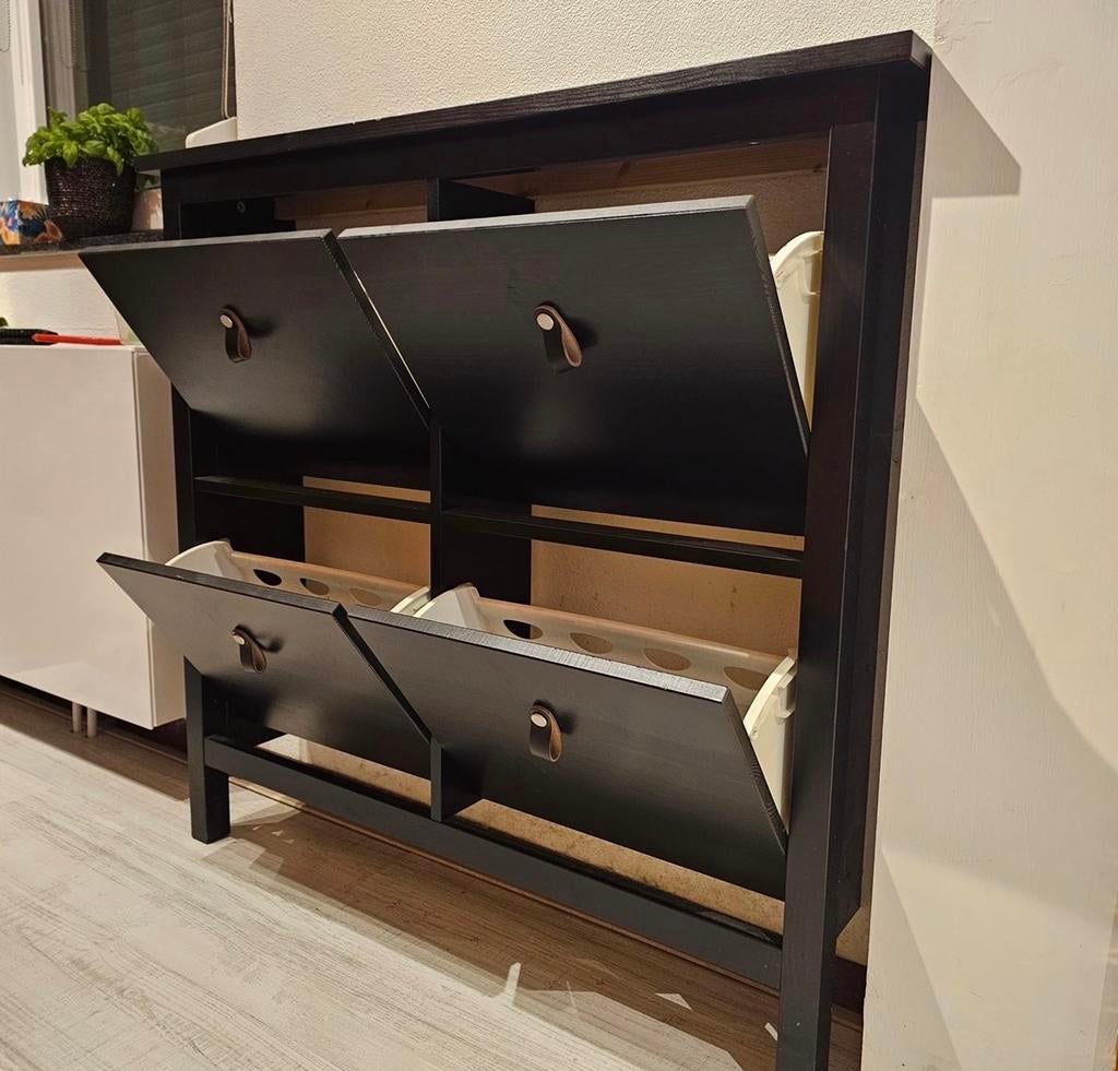 Ikea Hemnes schoenenkast met lederen greepjes, Huis en Inrichting, Kasten | Schoenenkasten, Ophalen, Zo goed als nieuw