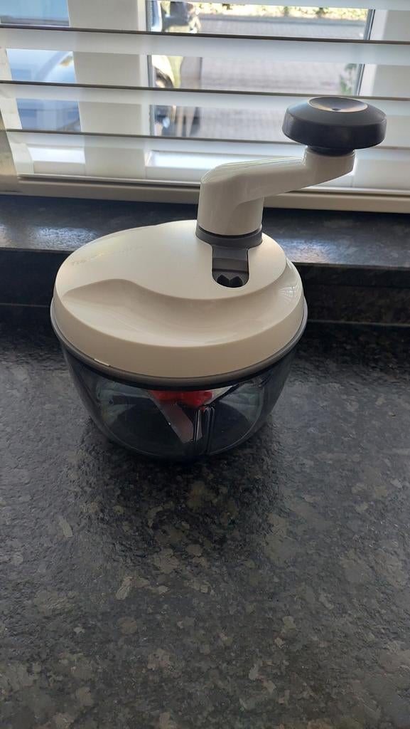 Tupperware handmatige Keukenmachine/Hakmolen - Wit/Grijs, Ophalen of Verzenden, Gebruikt