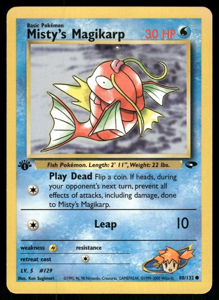 Misty's Magikarp 88/132 - Gym Challenge (1st edition) (NM), Hobby en Vrije tijd, Verzamelkaartspellen | Pokémon, Gebruikt, Verzenden