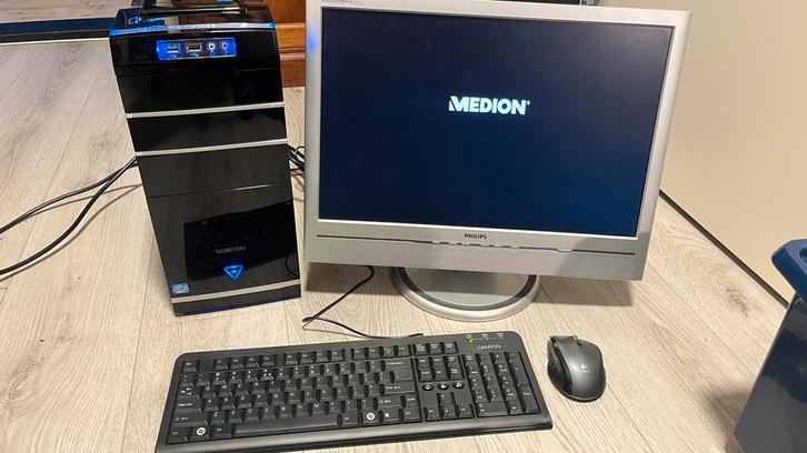 Medion i7 Desktop PC 3,4GHZ, Computers en Software, Desktop Pc's, Gebruikt, 3 tot 4 Ghz, HDD, 8 GB, Met videokaart, Met monitor