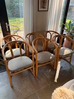 Vintage Rotan Eetkamerstoelen, Huis en Inrichting, Stoelen, Ophalen, Gebruikt, Bruin, Vijf, Zes of meer stoelen