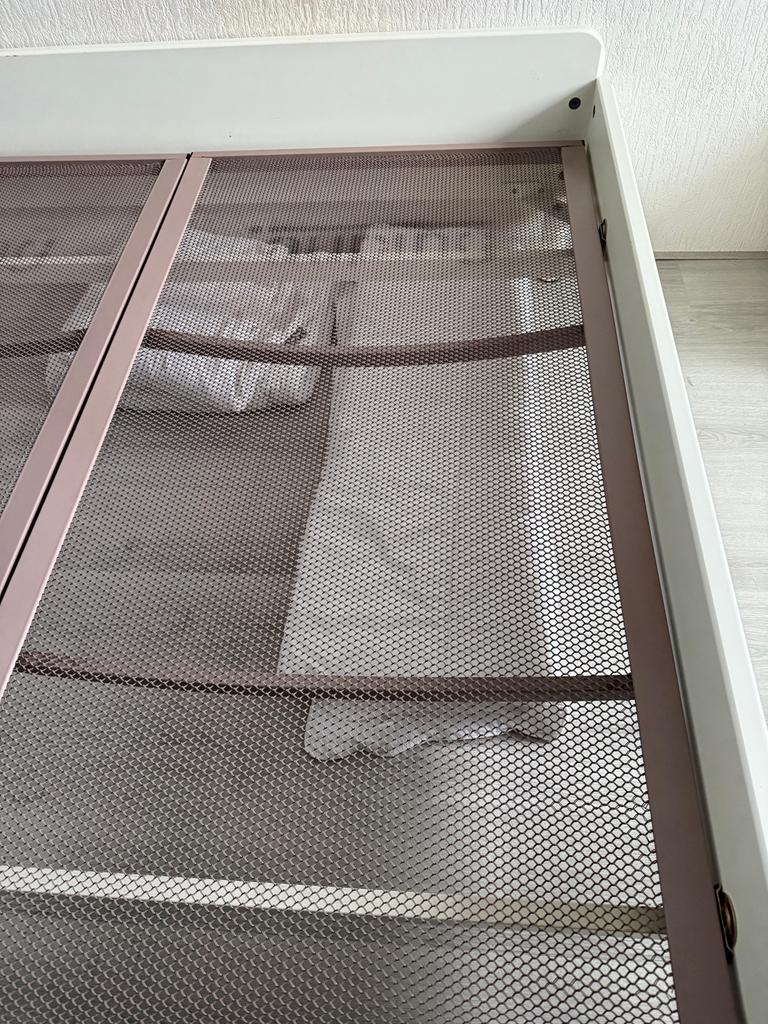 Metalen bed ombouw met Auping bedbodems, Huis en Inrichting, Ophalen, Gebruikt, Zwart, Tweepersoons