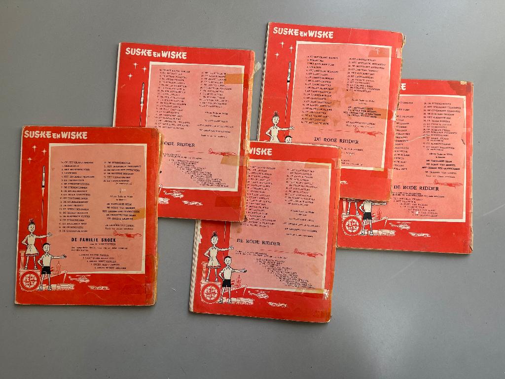5  x Suske en Wiske uit ca. 1960 / tweekleurendruk, Gelezen, W. Vandersteen, Ophalen of Verzenden, Meerdere stripboeken