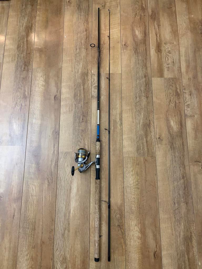 Shimano 300cm spinhgengel en shimano molen, Ophalen, Gebruikt, Complete hengel