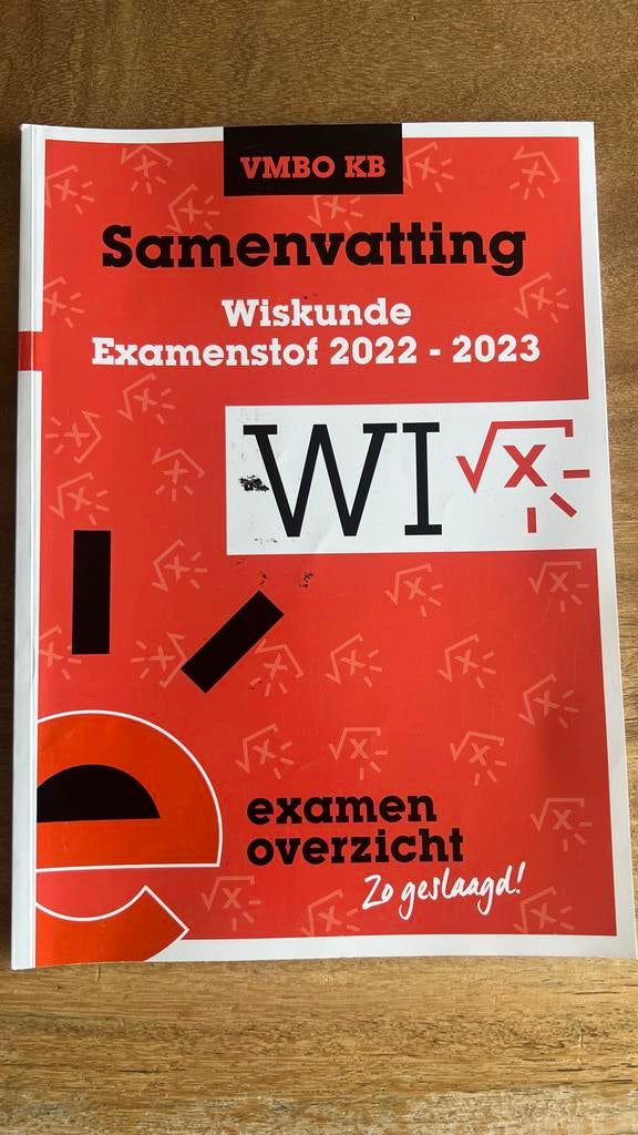 Samenvatting Wiskunde VMBO KB Examenstof 2022-2023, Ophalen of Verzenden, Zo goed als nieuw, VMBO, Wiskunde A