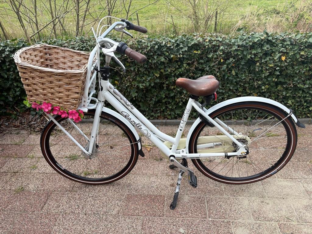 Gazelle damesfiets met mand, Ophalen, (Extra) lage instap, Velgrem, 47 tot 50 cm