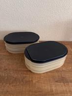 Tupperware: 2 x vleeswarentrio - kaas / vleeswarenbakjes., Ophalen of Verzenden, Gebruikt, Blauw, Bak of Kom