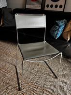 4 x Design stoel leer en metaal, Ophalen, Gebruikt, Leer, Eén