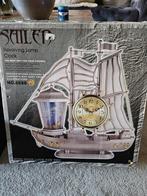 Prachtige gouden scheepsklok met een unieke draaiende lamp,, Ophalen of Verzenden, Nieuw
