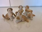 Sint Bernard hond beeldjes porcelein setje 5 stuks, Verzamelen, Ophalen of Verzenden, Zo goed als nieuw, Dier