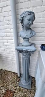 Decoratieve Buste van Meisje op Sokkel - Grijs Beton, Ophalen, Nieuw, Mens