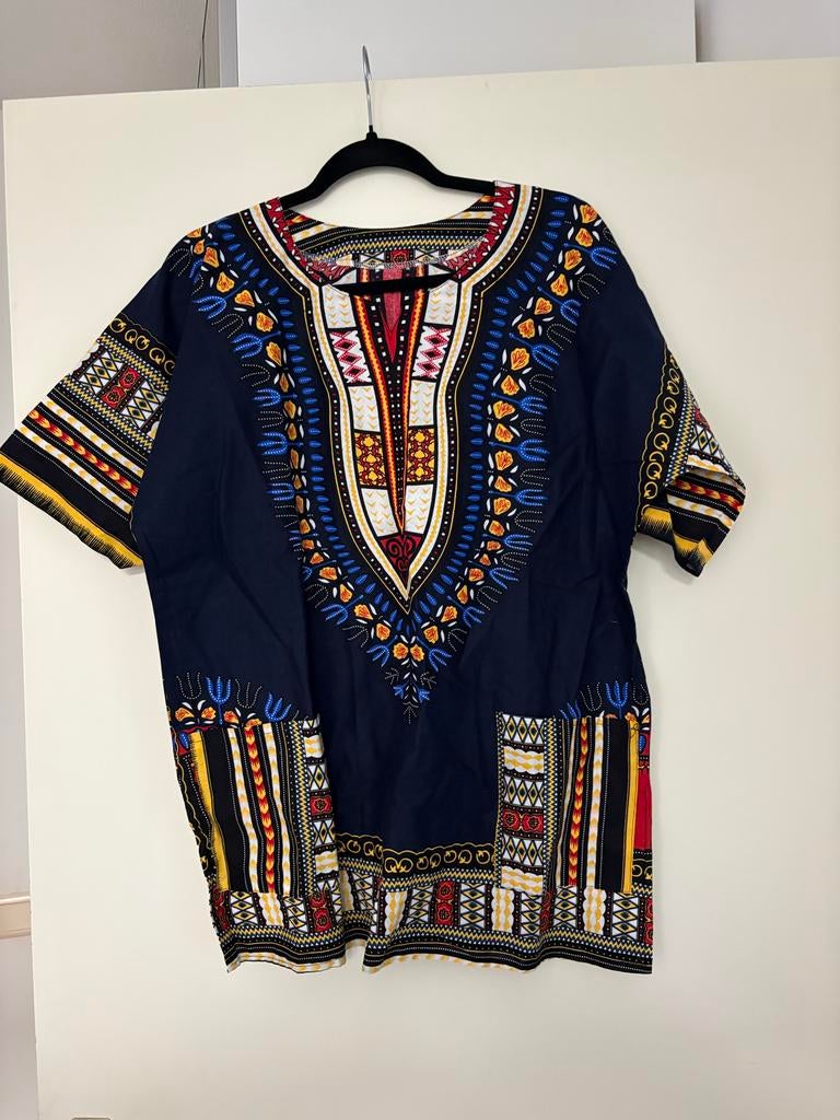 Afrikaanse Dashiki Shirt Maat M, Kleding | Heren, Ophalen of Verzenden, Nieuw, Maat 48/50 (M), Blauw