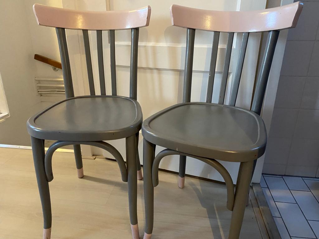 bistro stoelen, Ophalen, Gebruikt, Twee, Grijs