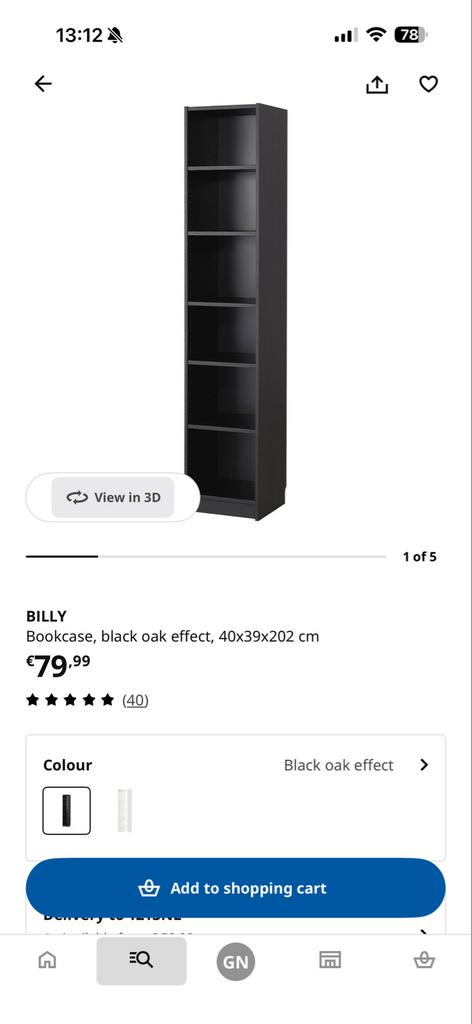 IKEA Billy boekenkast met Oxberg deur - lichte schade, Huis en Inrichting, Ophalen, Minder dan 50 cm, Gebruikt, 200 cm of meer