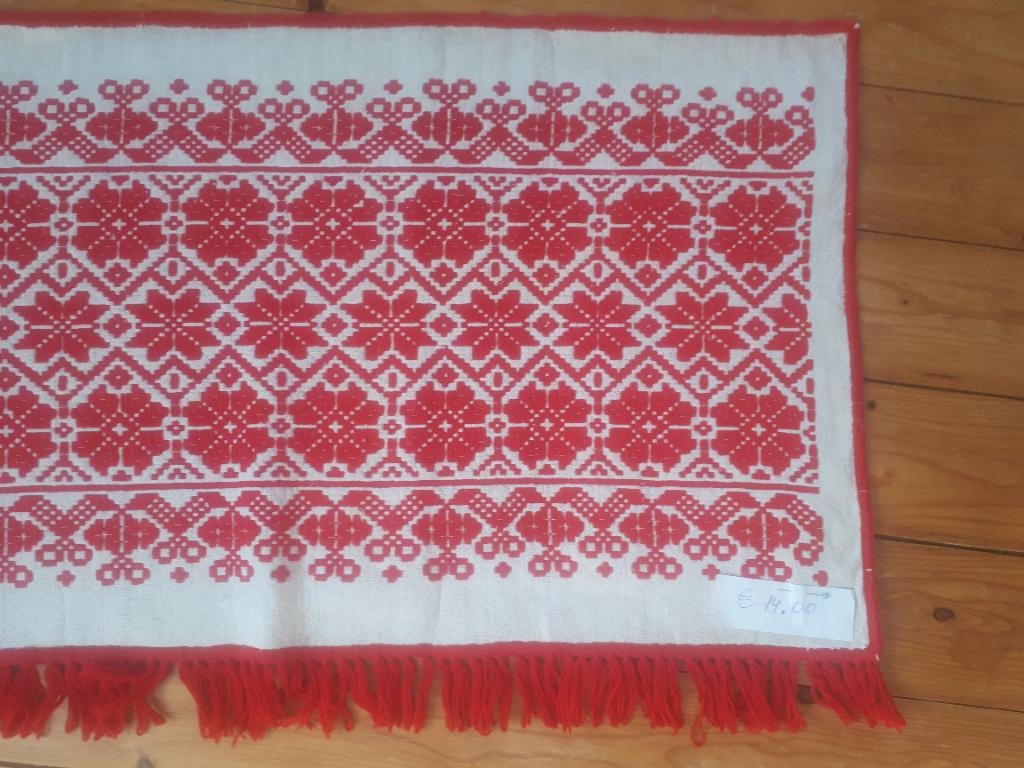 Wandkleed folklore vintage, 170 cm, Rood, Ophalen of Verzenden, Natuurlijk materiaal