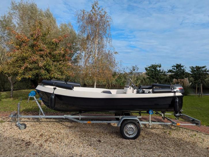 Consoleboot / Sloep met trailer (excl. motor), Watersport en Boten, Vis- en Consoleboten, Gebruikt, 10 tot 30 pk, 3 tot 6 meter