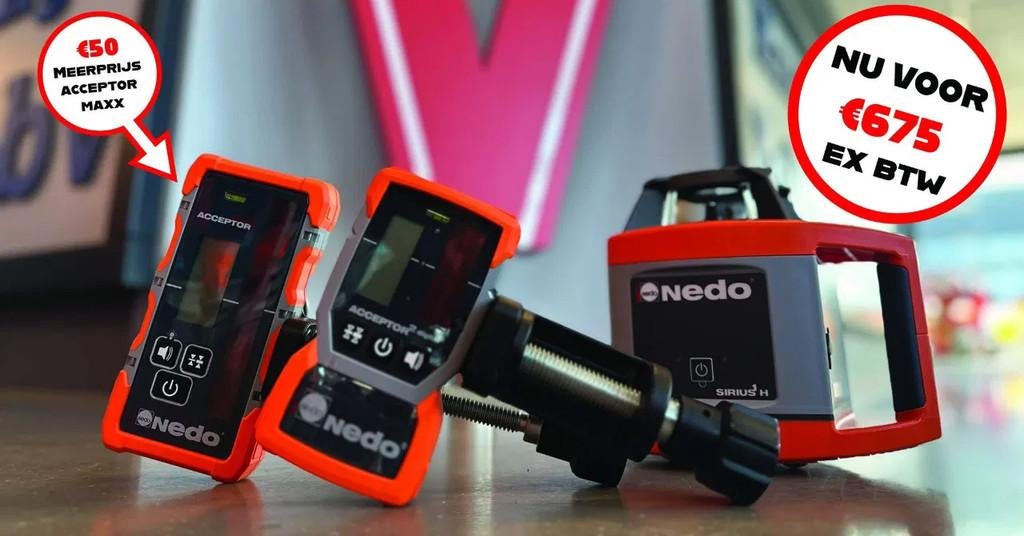 Nedo Laser Nedo Sirius H incl. mm ontvanger (Optioneel baak, Gebruikt