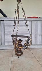 Antieke hanglamp met scheepjes en houtsnijwerk, Antiek en Kunst, Ophalen