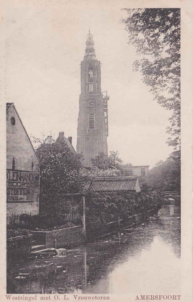 GA1411 Westsingel met O L Vrouwentoren Amersfoort Leusden, Verzenden, 1960 tot 1980, Ongelopen, Utrecht