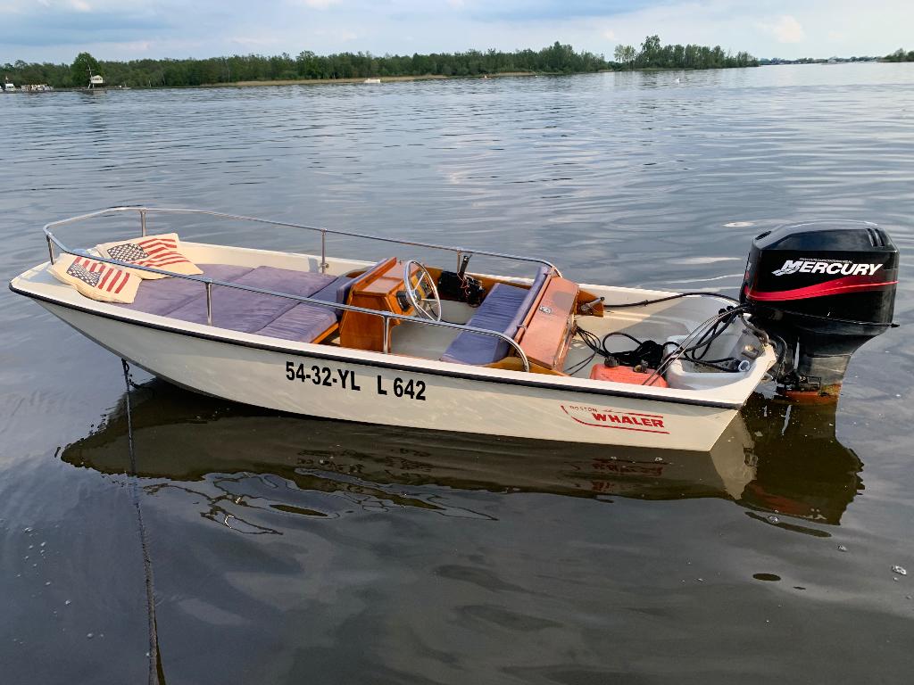 Boston Whaler 13 Super Sport met 50 pk Mercury en trailer, Ophalen, Gebruikt, 3 tot 6 meter, Buitenboordmotor