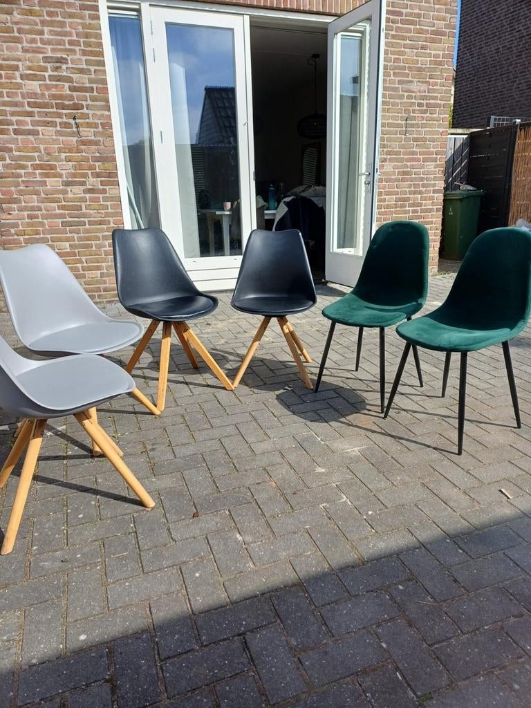6 stoelen, Huis en Inrichting, Stoelen, Ophalen, Overige kleuren, Zo goed als nieuw, Stof