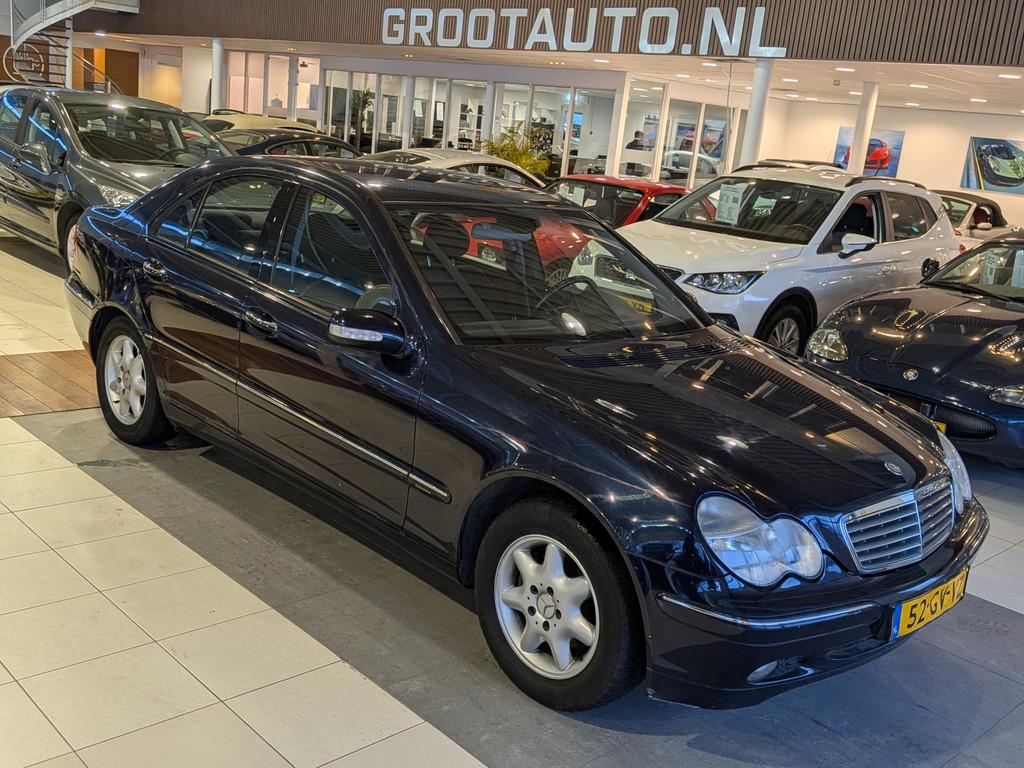 Mercedes-Benz C-Klasse 200 Kompressor Elegance Airco, Cruise, Auto's, 1998 cc, Blauw, Bedrijf, Handgeschakeld
