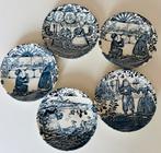 5 Vintage miniatuur decoratieve borden Royal Boch Delft Blue, Antiek en Kunst, Antiek | Porselein, Ophalen of Verzenden